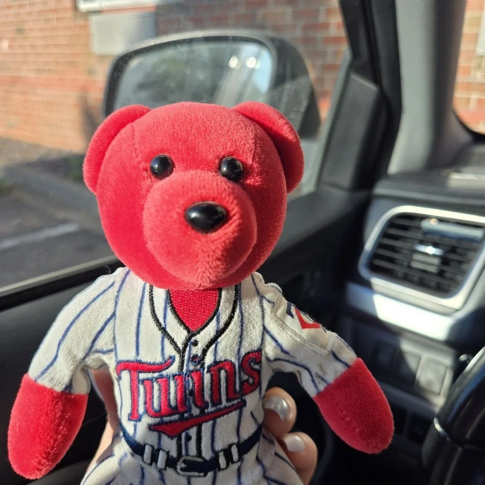 Vintage Rare Team Beans‎ MN Twins Kirby Puckett Red Bear With Stripe Unifrom